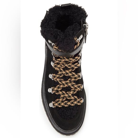 BNIB Sam Edelman Faux Shearling Lace Up Boots Sz 10 - Picture 4 of 5